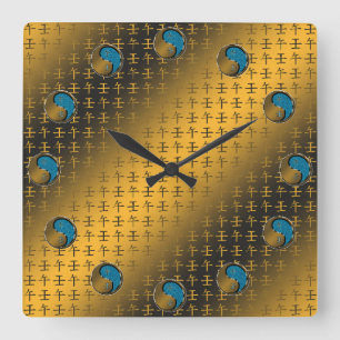 Horloge Carrée Année du Cheval d'eau
