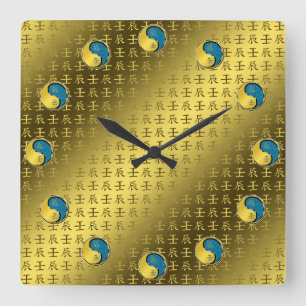 Horloge Carrée Année du Dragon d'Eau