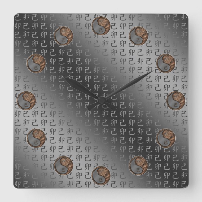 Horloge Carrée Année du Lapin de Terre (Recto)