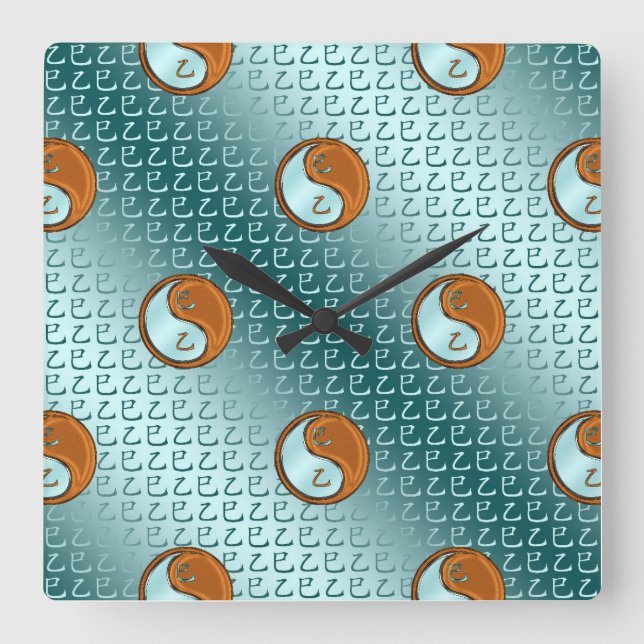 Horloge Carrée Année du Serpent de Bois (Recto)