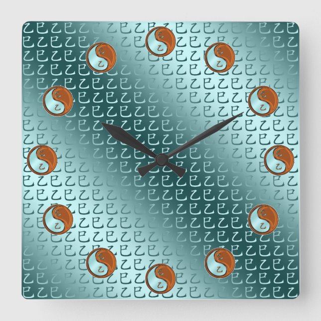 Horloge Carrée Année du Serpent de Bois (Recto)