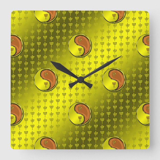 Horloge Carrée Année du Singe de Bois (Recto)