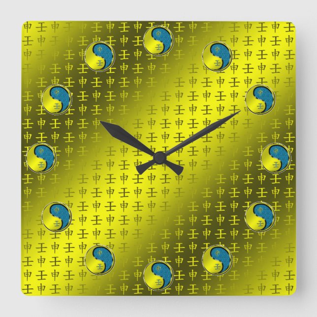 Horloge Carrée Année du Singe d'Eau (Recto)