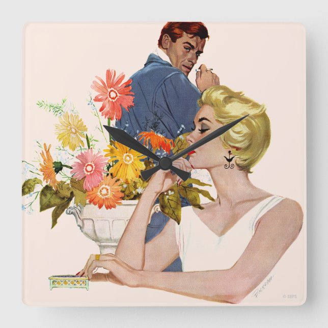 Horloge Carrée Anniversaire (Recto)