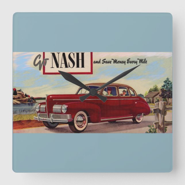 Horloge Carrée Annonce automobile Nash 1941 (Recto)