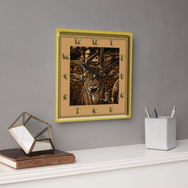 Horloge Carrée Antelope Deer (Bureau)