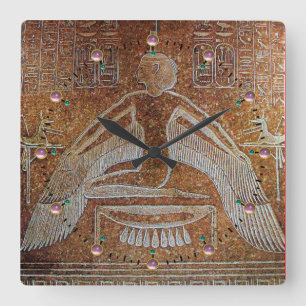 Horloge Carrée Antique Brown Sepia