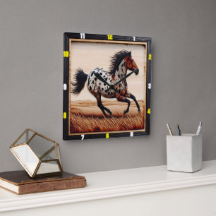 Horloge Carrée Appaloosa Gallop : Temps, Art, Style, Motion
