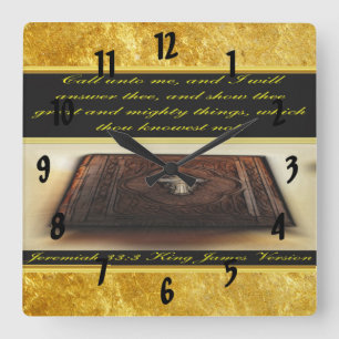 Horloge Carrée Appelez à moi, et je répondrai au 33:3 de Jérémie