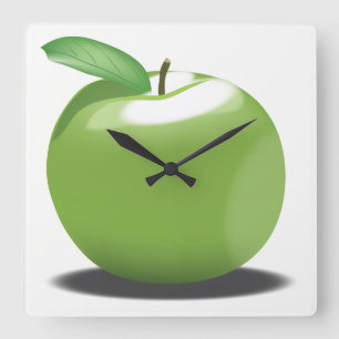 Horloge Carrée Apple vert