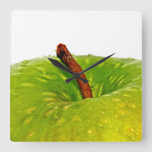 Horloge Carrée Apple vert