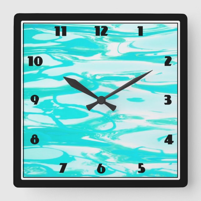 Horloge Carrée Aqua Green Pool Water Abstract (Recto)