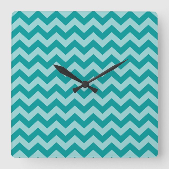 Horloge Carrée Aqua Marocain Moods Chevrons (Recto)