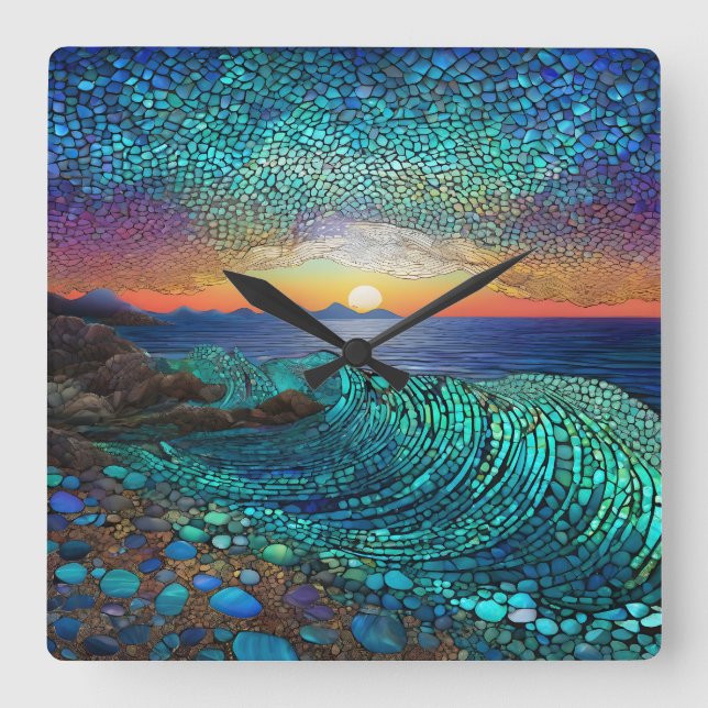 Horloge Carrée Aqua Mirage (Recto)