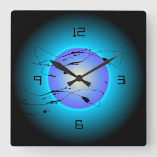 Horloge Carrée Aqua Mystic Illuminée Purple/Lemon >Horloge murale