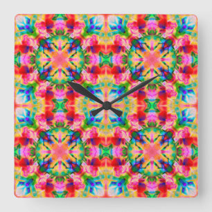 Horloge Carrée Aquarelle