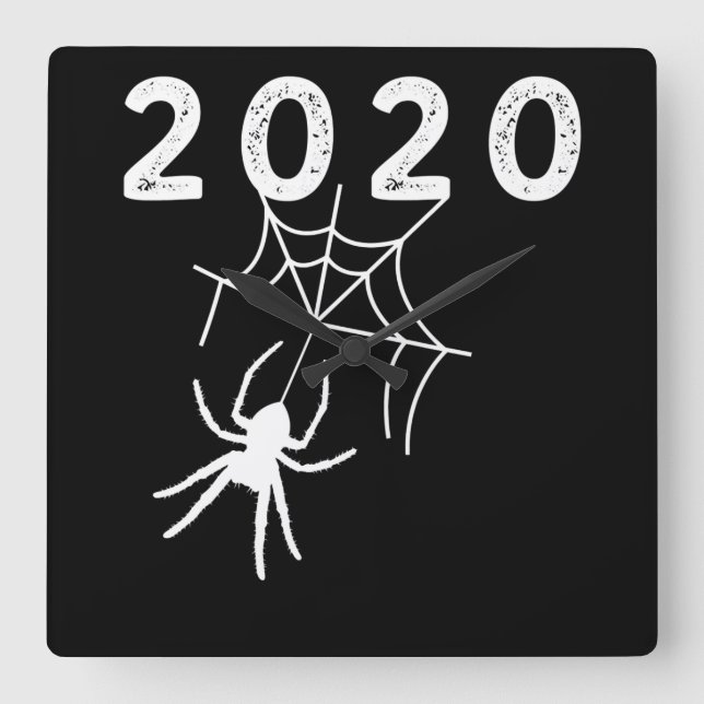 Horloge Carrée Araignée Halloween 2020 Cadeau, Araignée d'Hallowe (Recto)
