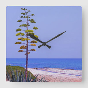Horloge Carrée Arbre d'agave -