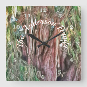 Horloge Carrée Arbre de la famille Tule Oaxaca OAX1