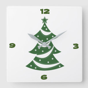 HORLOGE CARRÉE **ARBRE DE NOËL CUIT** FERMER