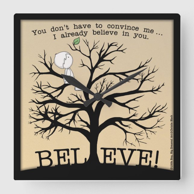 Horloge Carrée Arbre en floraison (Recto)