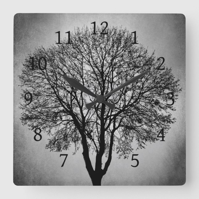 Horloge Carrée Arbre Silhouette Design 2006 (Recto)