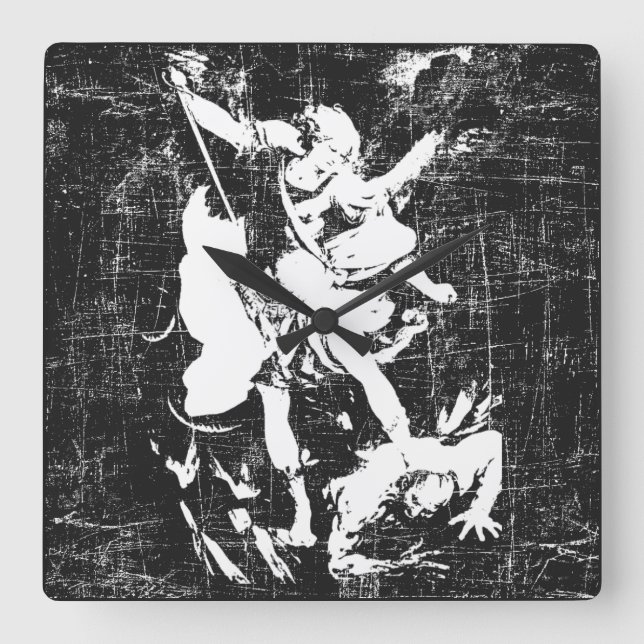 Horloge Carrée Archange Michel bicolore  (Recto)