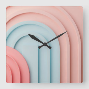 Horloge Carrée Archer des formes arrière - plan dans des couleurs