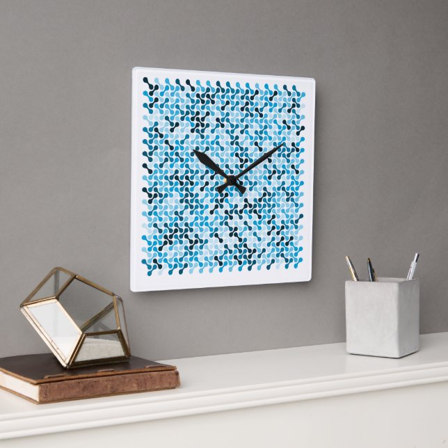 Horloge Carrée Arctic Flow – Rythme Bleu (Bureau)
