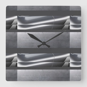 Horloge Carrée Argent, abrégé sur gris
