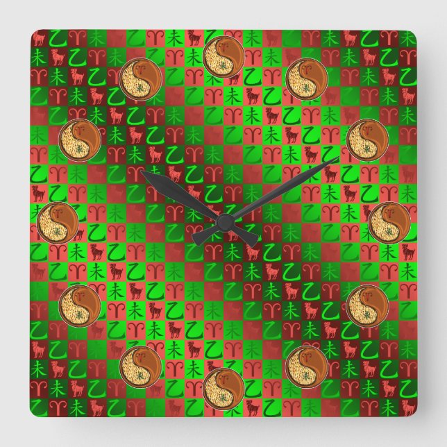 Horloge Carrée Aries & Wood Goat (Recto)