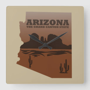 Horloge Carrée Arizona carte Grand Canyon paysage