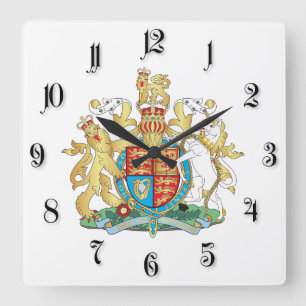 Horloge Carrée Armoiries britanniques