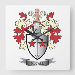 Horloge Carrée Armoiries de McCall Family Crest