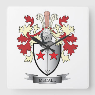 Horloge Carrée Armoiries de McCall Family Crest