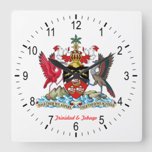 Horloge Carrée Armoiries De Trinité-Et-Tobago