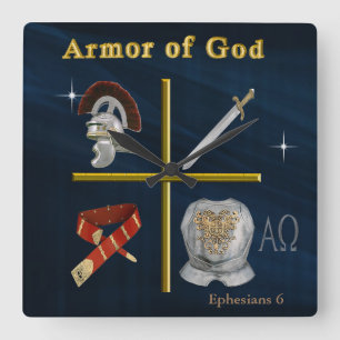 Horloge Carrée Armor de God Clcok