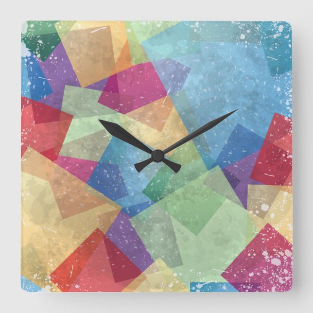Horloge Carrée arrière - plan de grunge Abstrait (Recto)