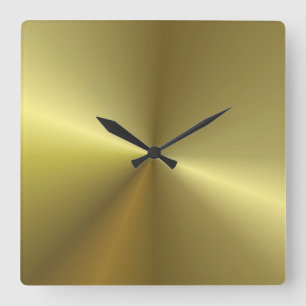 Horloge Carrée Arrière - plan d'or métallurgique Modèle modern