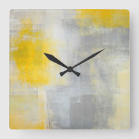 Art abstrait gris et jaune de "silence"