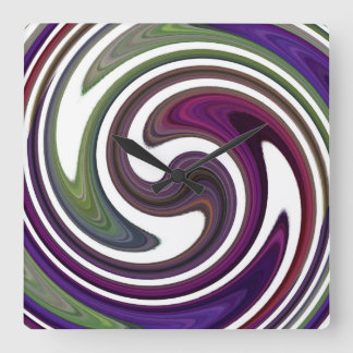 Horloge Carrée Art Abstrait moderne Swirl #6