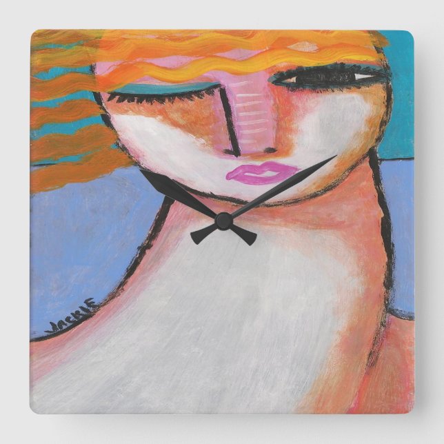 Horloge Carrée Art Abstrait original (Recto)