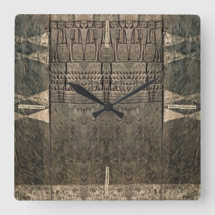 Horloge Carrée Art africain découpant l'horloge