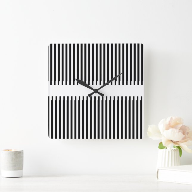 Horloge Carrée Art ASCII (Maison)