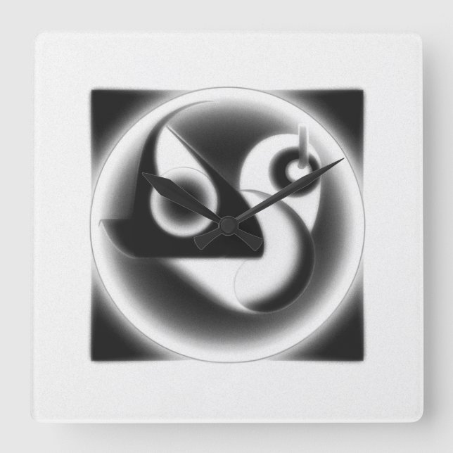 Horloge Carrée Art contemporain (Recto)