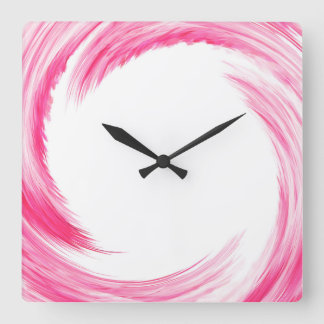 Horloge Carrée Art de Pink Swirl