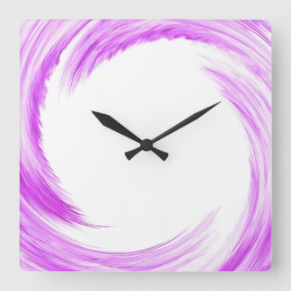 Horloge Carrée Art de Purple Swirl