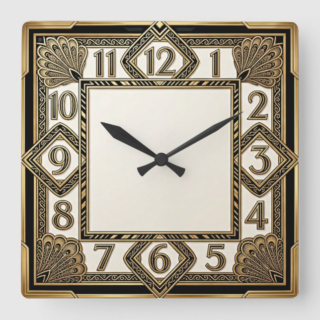 Horloge Carrée Art Déco  (Recto)