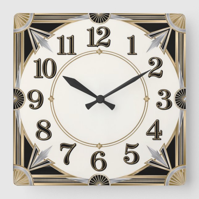 Horloge Carrée Art Déco (Recto)