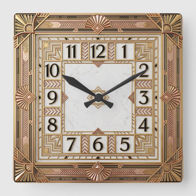 Horloge Carrée Art Déco (Recto)